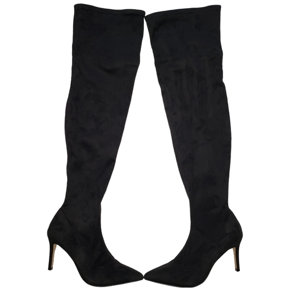 Melrose and Market | Luna Black Microfiber Stiletto Over The Knee Boots Women 6 - Picture 1 of 8